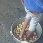 potatoes are filled with washed feet