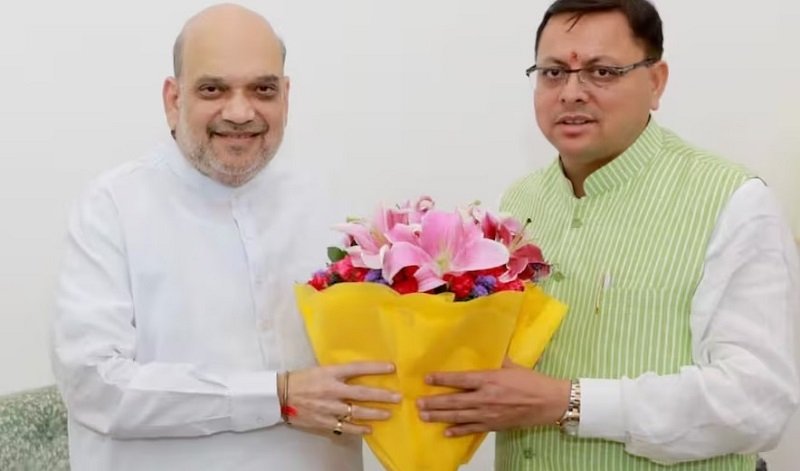 cm pushkar dhami meets home minister amit shah