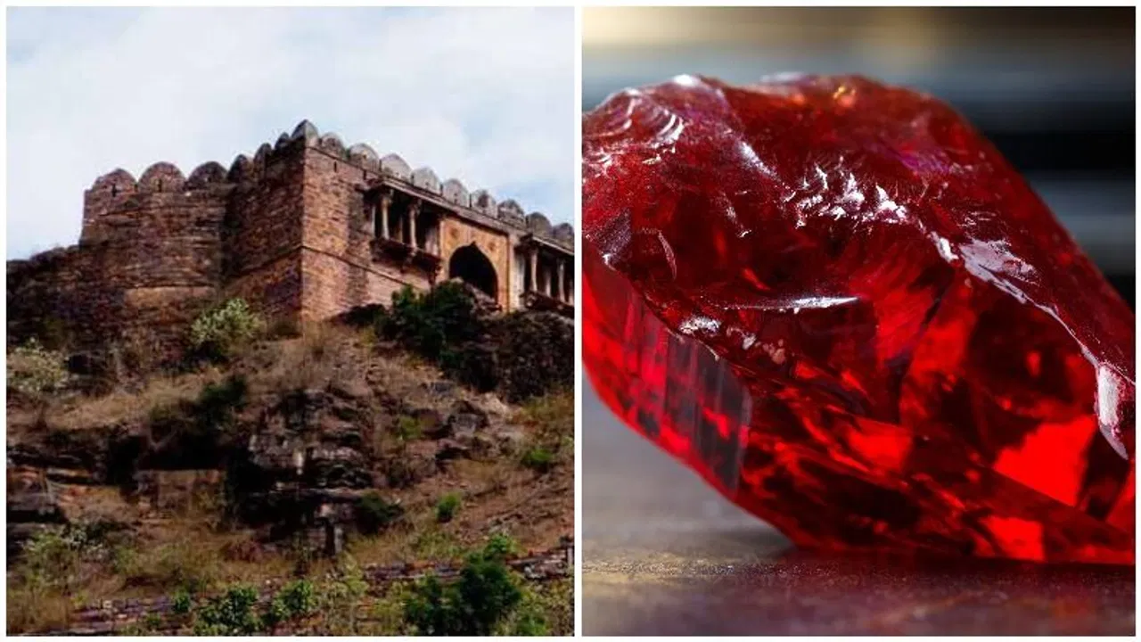 Paras stone in Raisen fort, 50 kilometers away